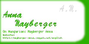 anna mayberger business card